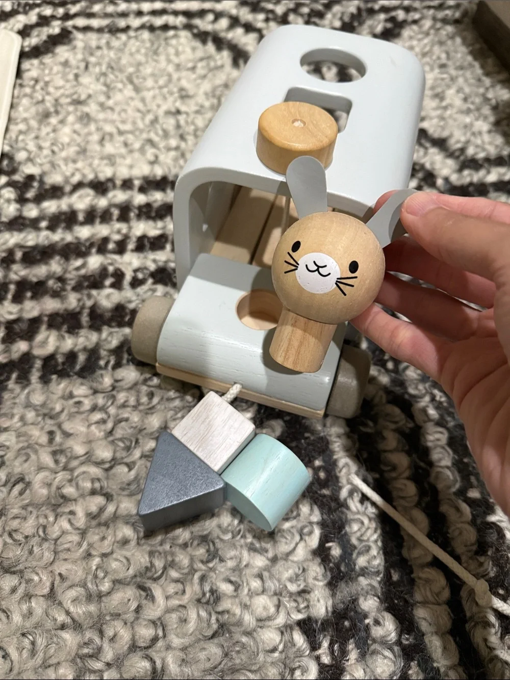 Pottery Barn X Plan Toys wooden pulley truck